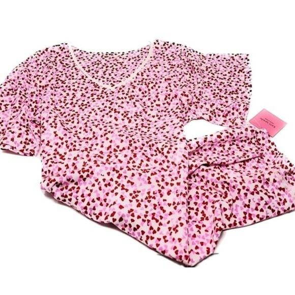 Kate Spade Confetti Hearts Night Shirt Red Pink Size XSmall - Picture 10 of 13